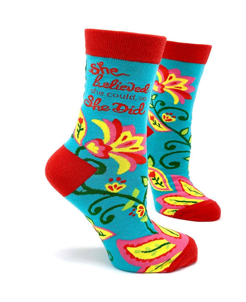 She Believed She Could, So She Did Women’s Crew Socks
