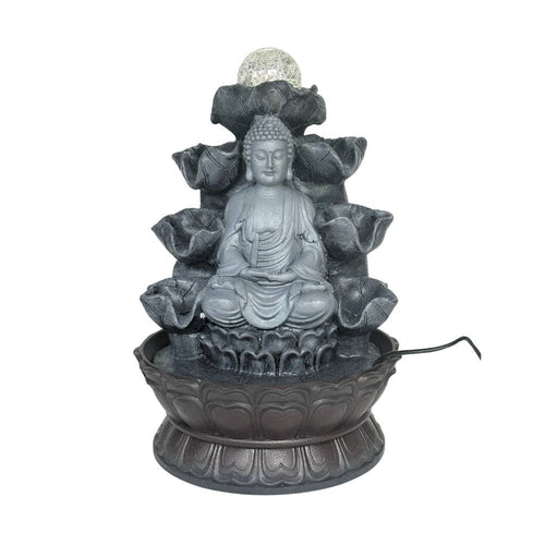 Buddha Serenity Tabletop Water Fountain with Lighted Crystal Orb