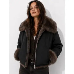 Dumbo reversible faux fur and bomber jacket supplier photograph 4