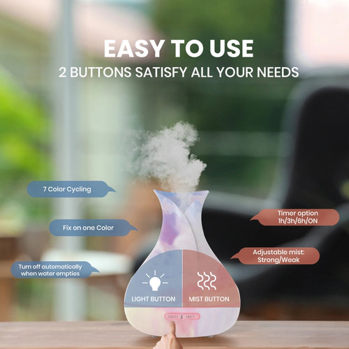 Aromatherapy Diffuser 300ml – Hydro-Dipped Design (Color & Pattern Varies)