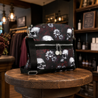 Floral Skull Crossbody Bag – Dark Romance Gothic Purse