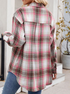 Versatile Plaid Collared Neck Long Sleeve Shirt - 6 Stunning Colors, Sizes Small to 2XL