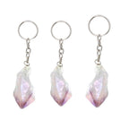 Raw Lavender Aura Crystal Keychain