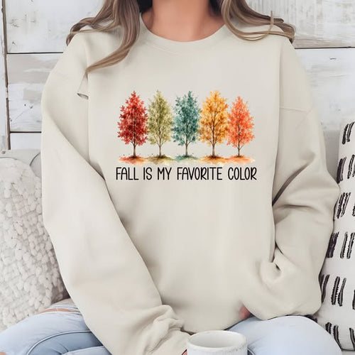 Fall Is My Favorite Color Graphic Sweatshirt in Sand