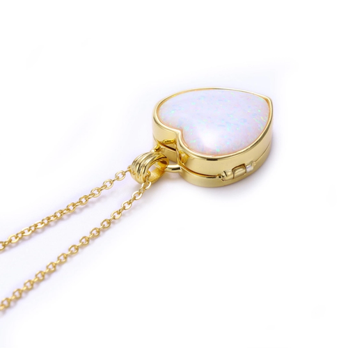 Heart of Opal Mia Locket side profile detail