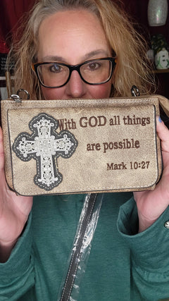 Petite Bible Verse Crossbody Sling - Purses & Bags