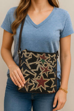 Star Design Rhinestone Crossbody