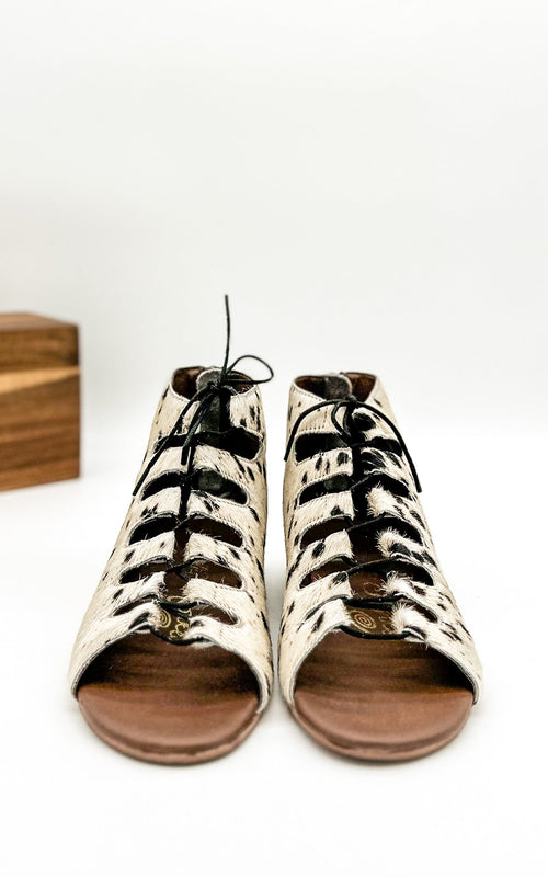 Naughty Monkey Nola Sandals in Black & White – Gladiator Style Lace-Up Sandals Sizes 6–10