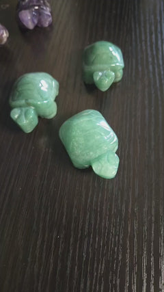 Green Aventurine Crystal Turtle – Gemstone Decor