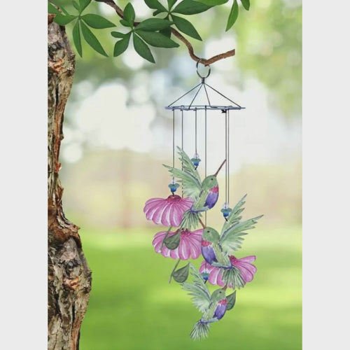 The Watercolor Hummingbird & Coneflower Chime