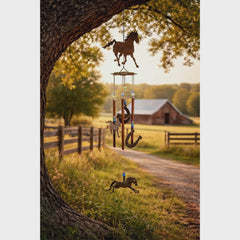 Galloping Cowboys Mustang Wind Chime — 28"
