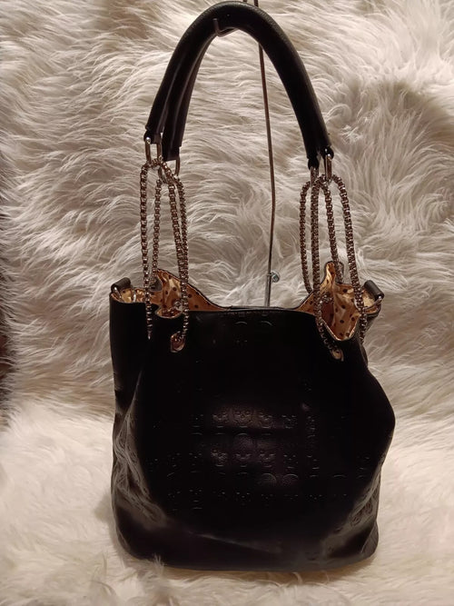 Gothic Rhinestone Skull Purse Set – Edgy Faux Leather Handbags with Sparkling Studs & Dual Carry Options