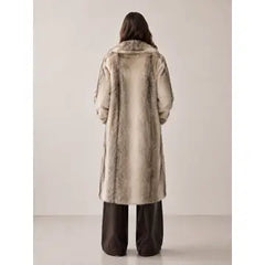 Grey Sag Harbor faux fur longline coat, original supplier back view
