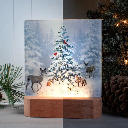 Woodland Christmas LED nightlight comparison view