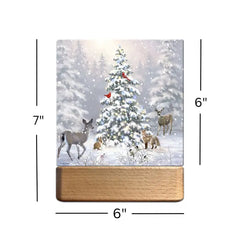 Woodland Christmas LED nightlight dimensions view