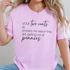 Your Two Cents Graphic Tee in Lilac