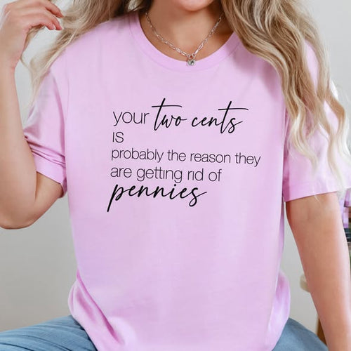 Your Two Cents Graphic Tee in Lilac