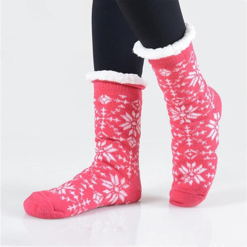 Assorted Print Knit Sherpa Socks