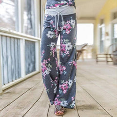 Time to Chill Lounge Pants - Flowy Floral Lounge Pants - Silky Soft Lounge Pants With Draw String Waist