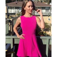 Bubblegum Pink Lace-up Back Mini Dress: Effortlessly Chic and Feminine