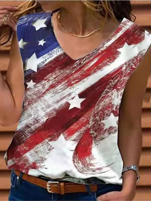 Women's Tank Top - Patriotic Tank Top - Red White & Blue Top - Stars And Stripes